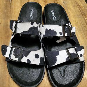 Cow Print Sandals